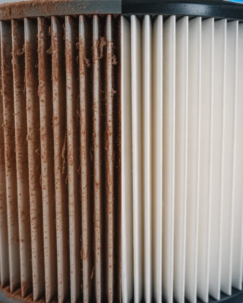 Dirty furnace filter vs clean filter in Norman Oklahoma winter